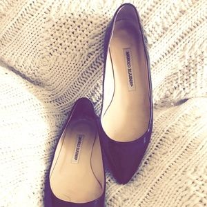 Manolo Blahnik Black 'bb' Patent - Flats